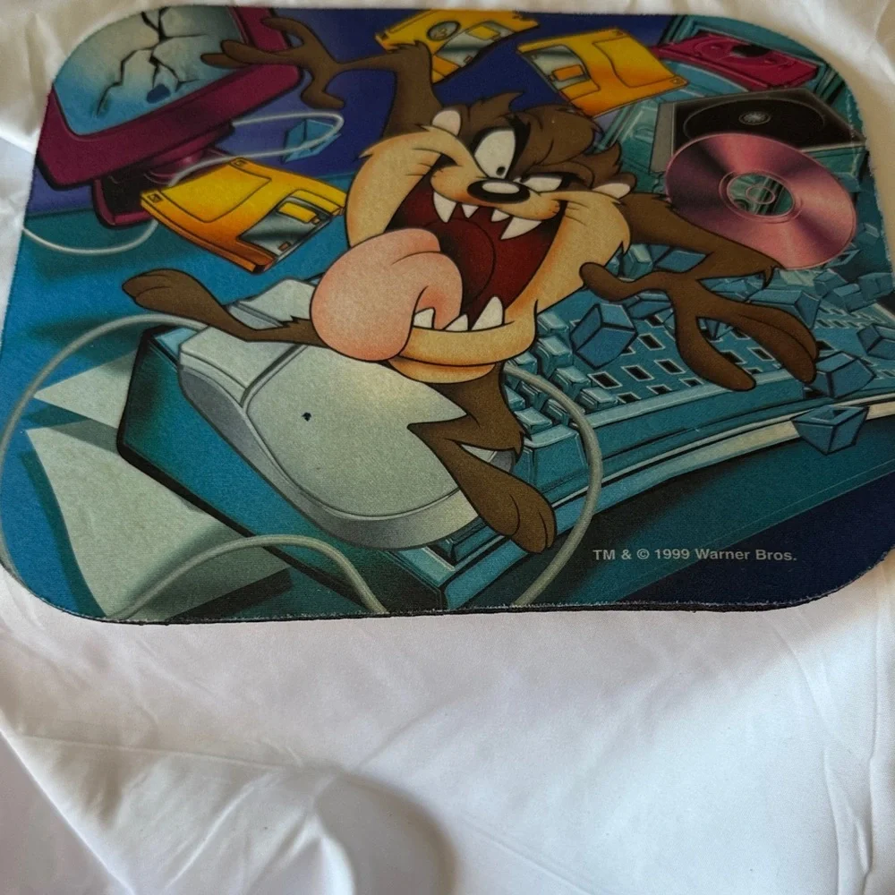 ★ Vintage 1999 Taz Mouse Pad Warner Bros Looney Tunes Desk Accessory